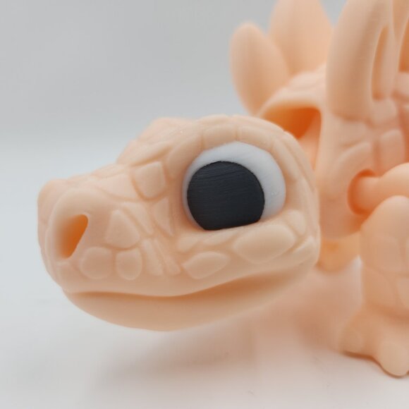 3D Printed Articulated Dinosaur - Stegosaurus - Peach - PLA‎ Filament - Picture 4 of 12